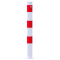 Barrier posts | Steel tube  89 x 2,9 mm | stationary, for casting in concrete | hot-dip galvanized and white coatedwith three red reflecting stripes | without eyelet